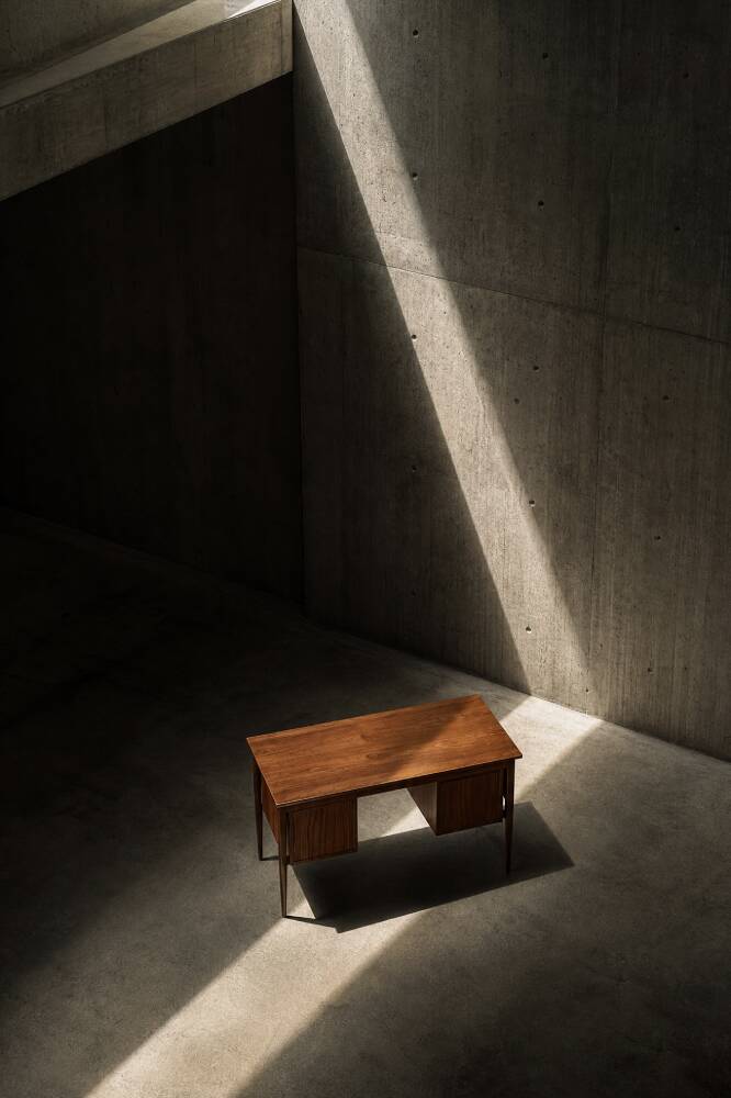 Vintage Scandinavian modern teak desk from the 1960s with drawers.
