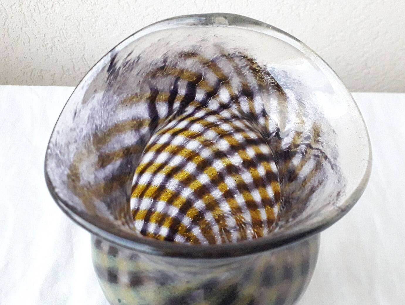 Glass vase on a stand