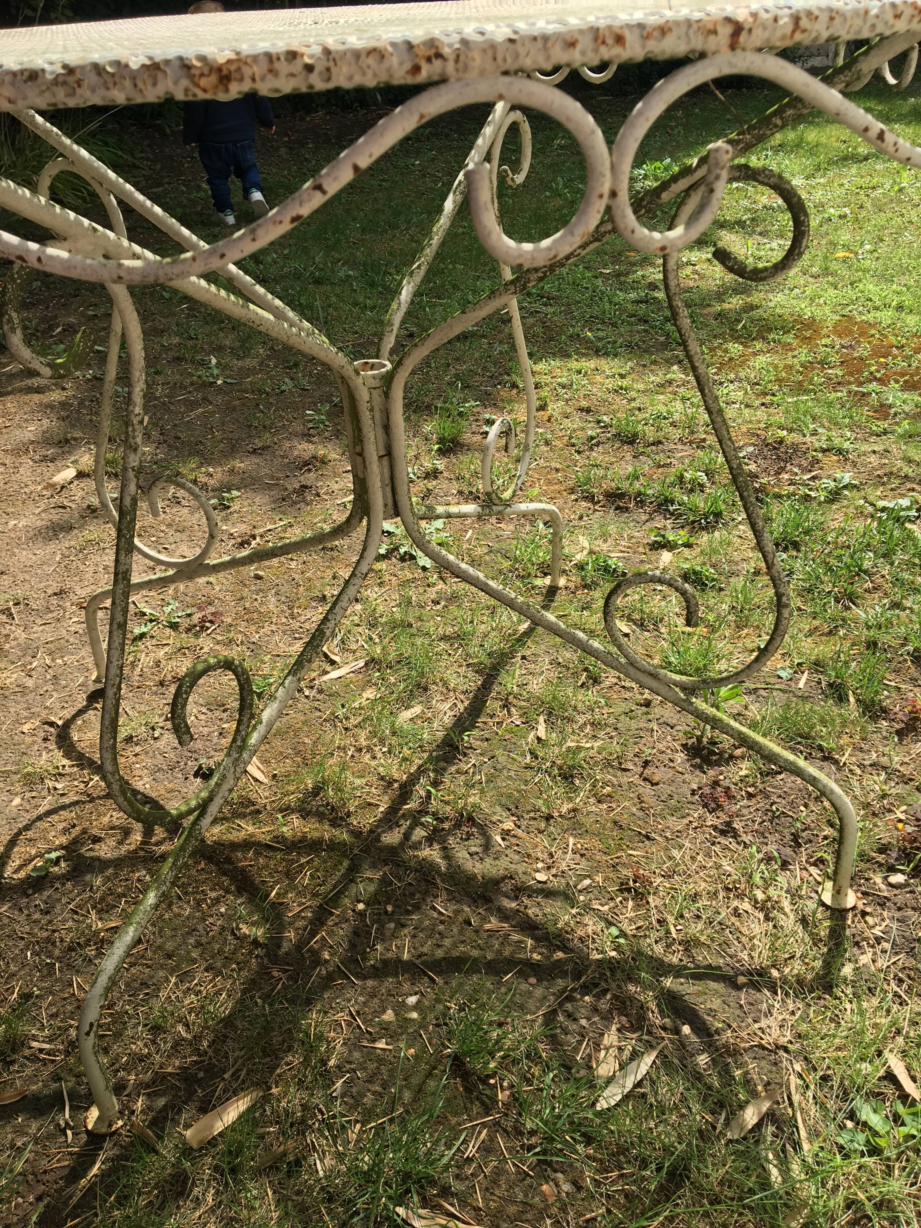 Vintage wrought iron garden table