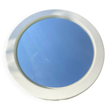 Vintage white plastic round mirror