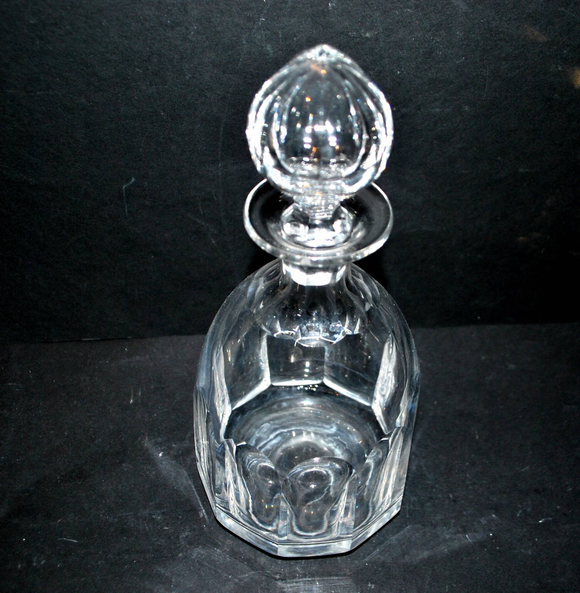 Carafe à whisky en cristal taillé à côtes plates saint-louis bristol? h25.5cm