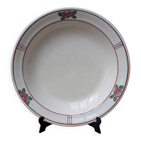 Plat de service rond creux en Terre de Fer Salins modèle Nénuphar 28.5cm