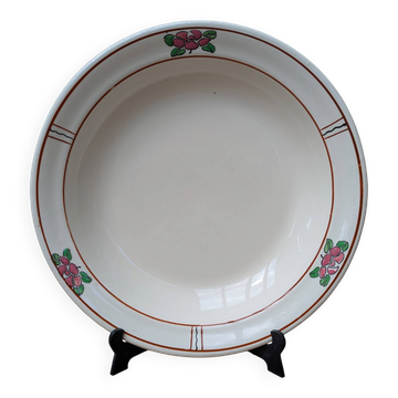 Plat de service rond creux en Terre de Fer Salins modèle Nénuphar 28.5cm