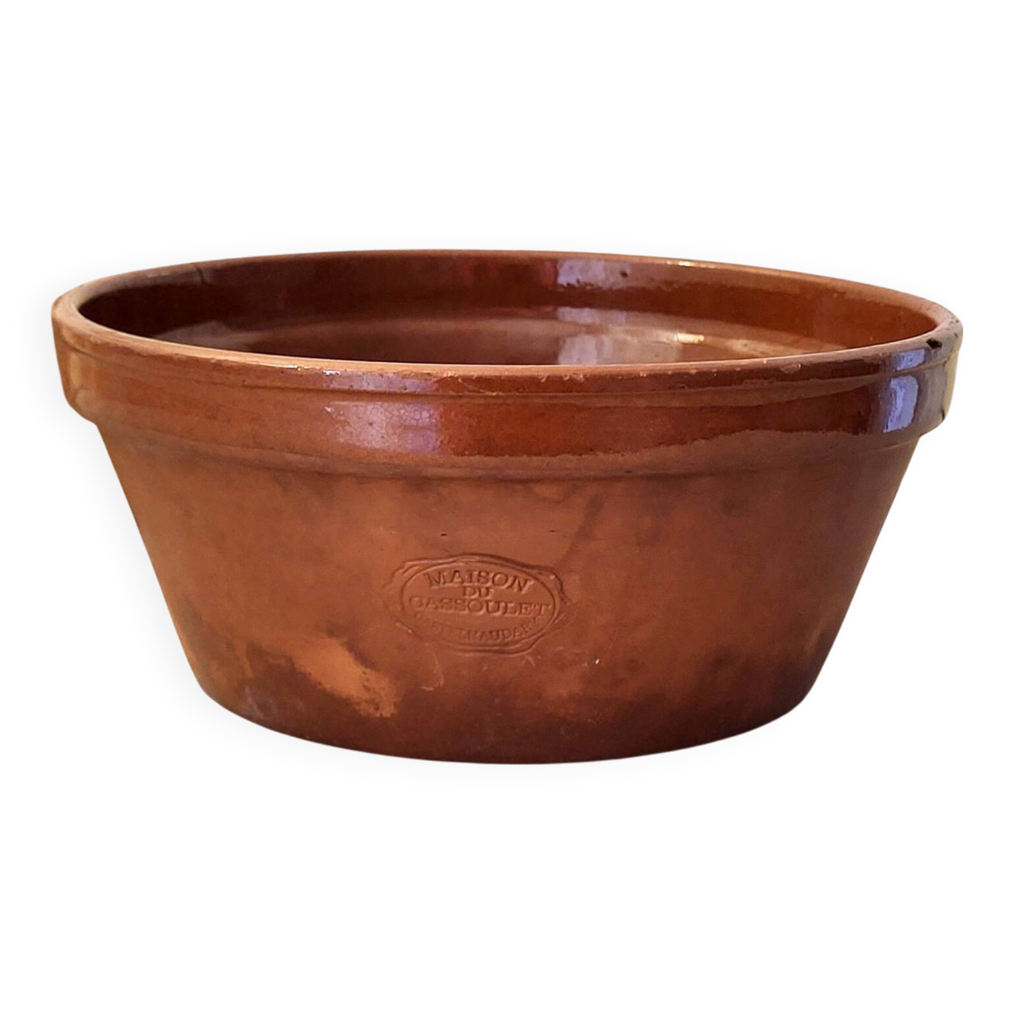 Antique terracotta casserole dish – Maison du Cassoulet Castelnaudary – 21 cm