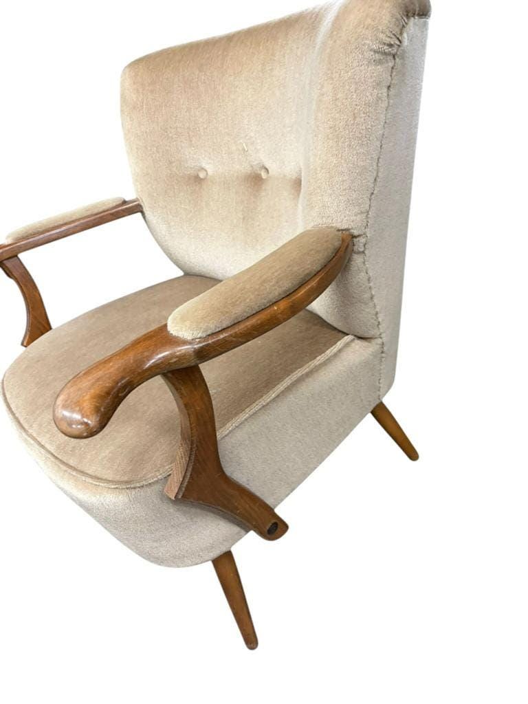 Vintage beige cocktail armchair / armchair / single armchair with armrests