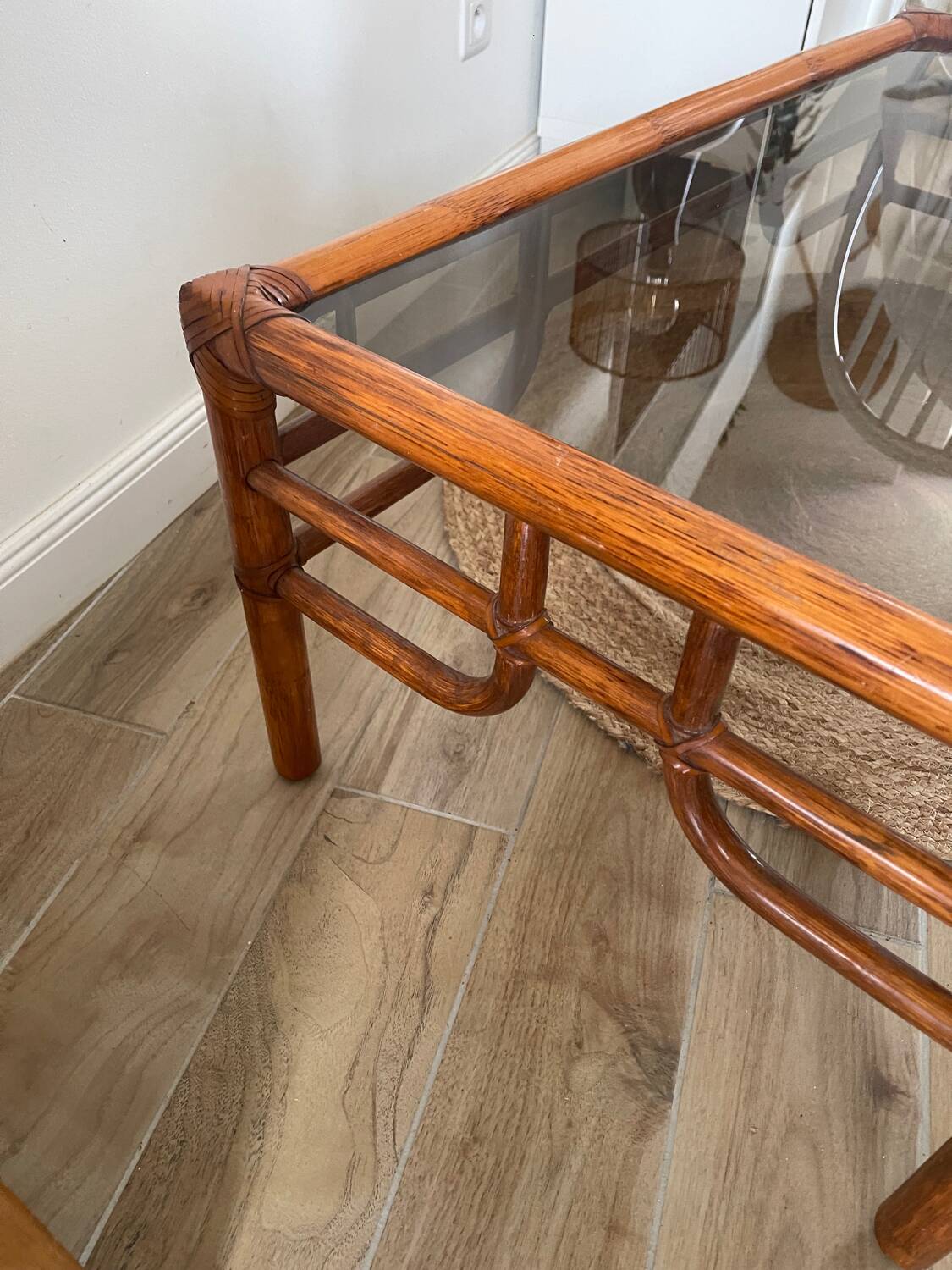 Table basse en rotin