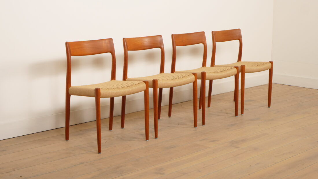 4 x vintage dining chairs | Niels Otto Møller | Model 77