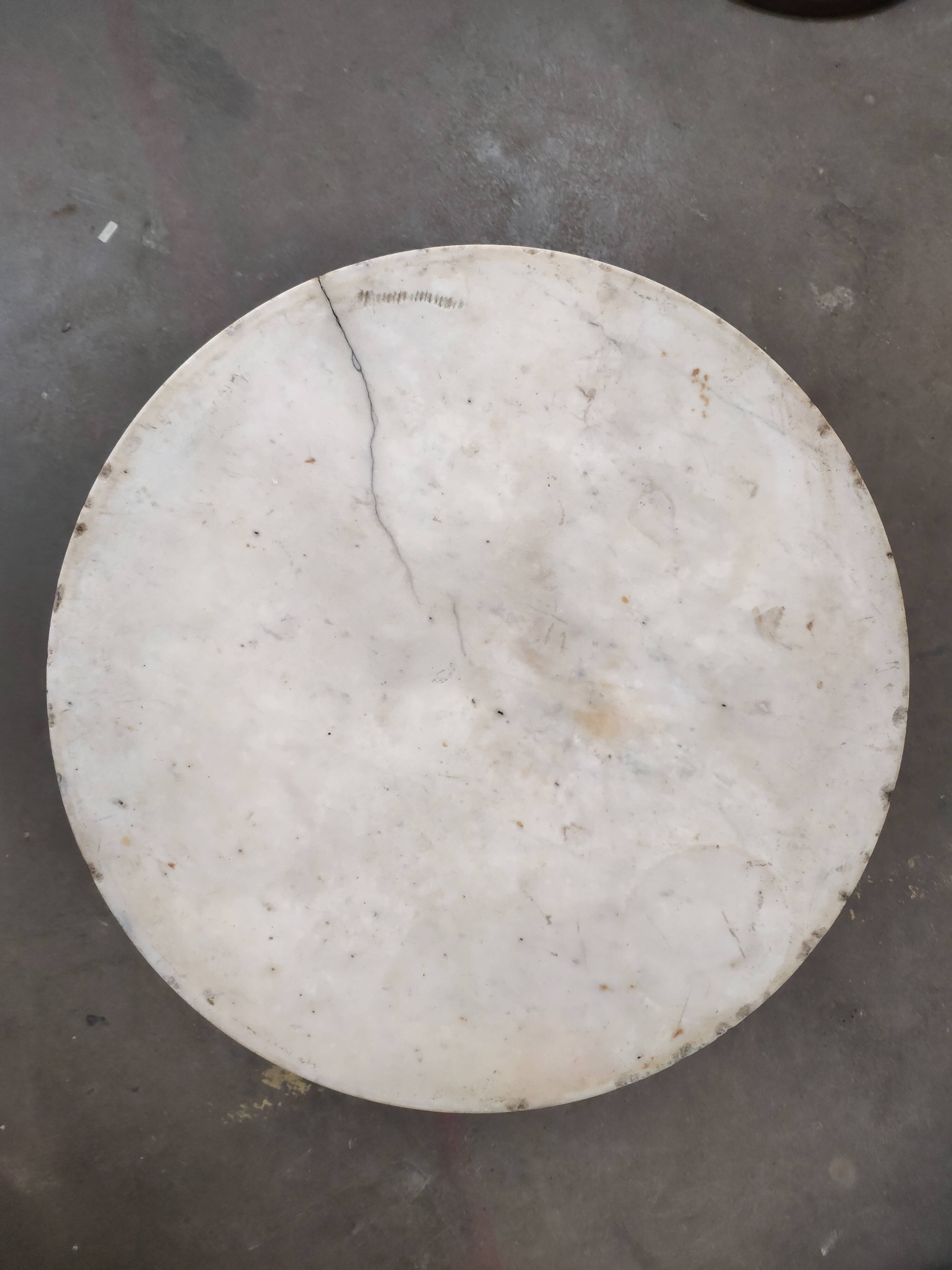 Marble marble and wrought iron vintage bistro table