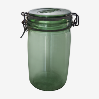 Green glass jar Solidex 1L