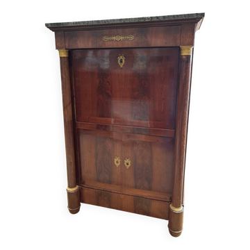 Empire secretary in mahogany, bronze and marble with secret drawers.