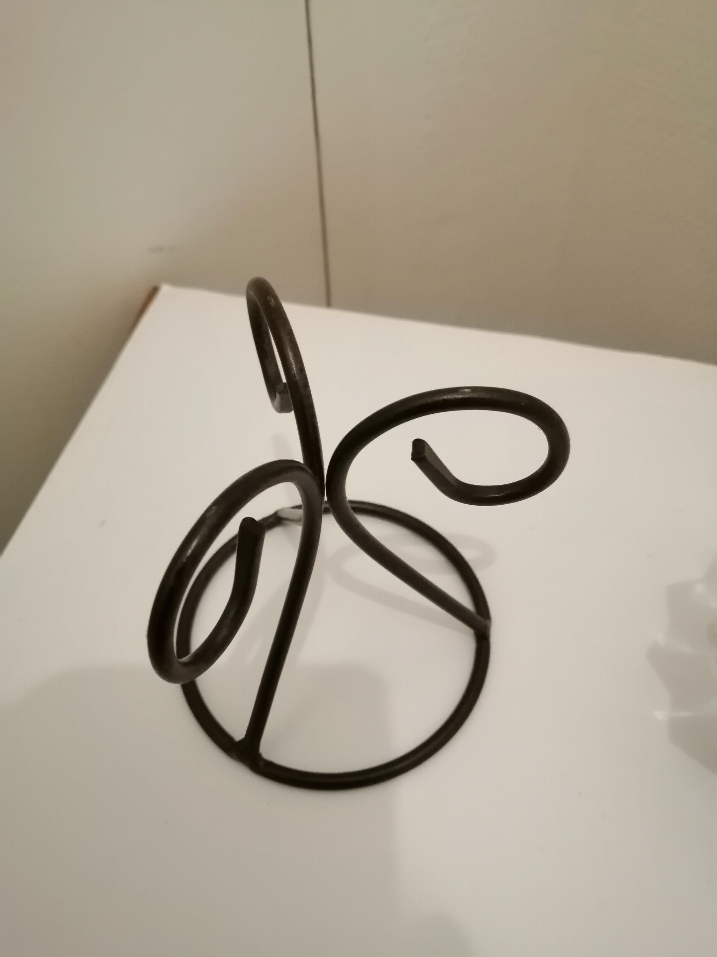 Metal base glass candle holder