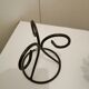 Metal base glass candle holder