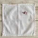 12 Madagascar embroidered tea or tea towels - Cotton - 26x26 cm
