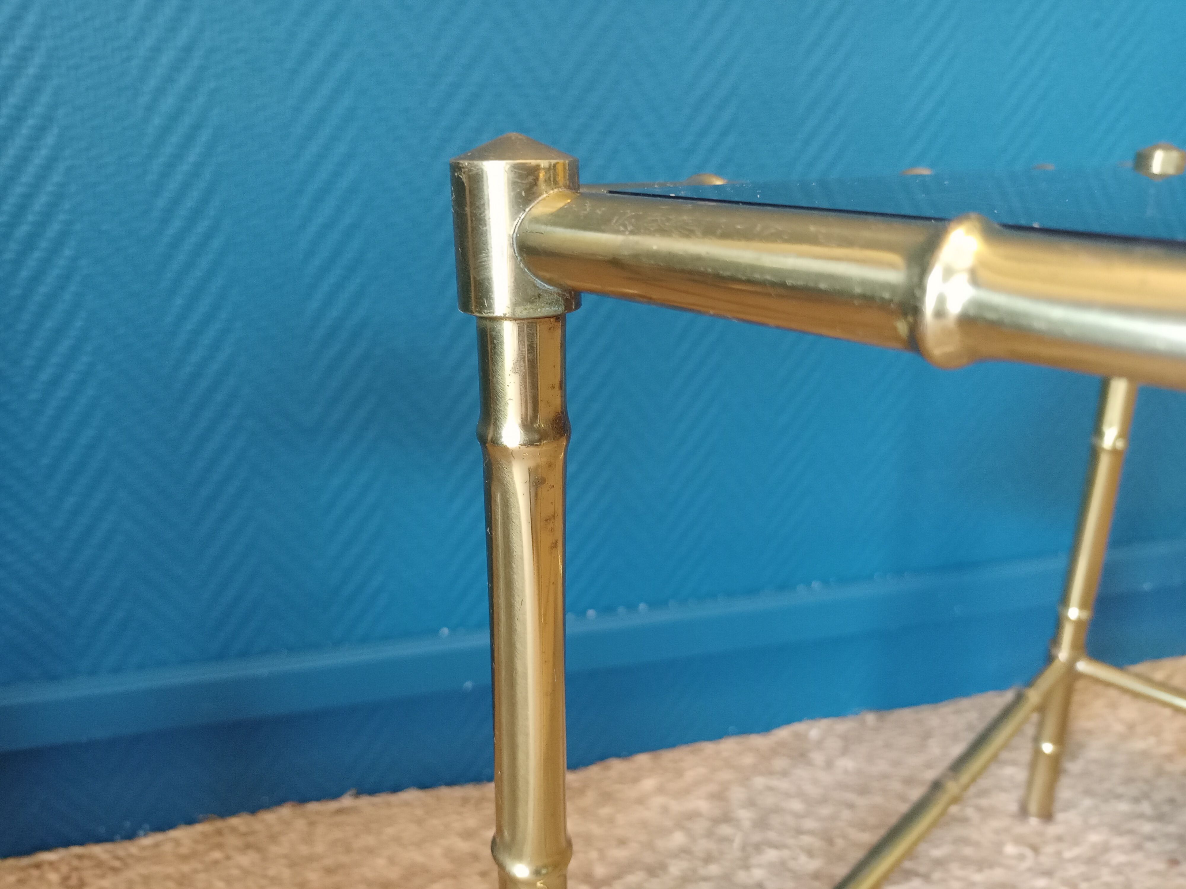 "bamboo" sofa end made of brass