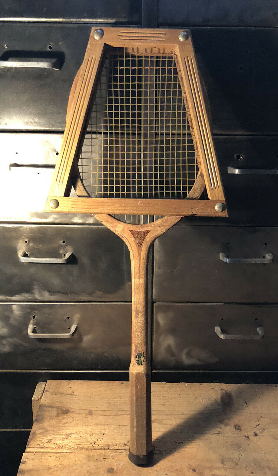 Wooden tennis racket