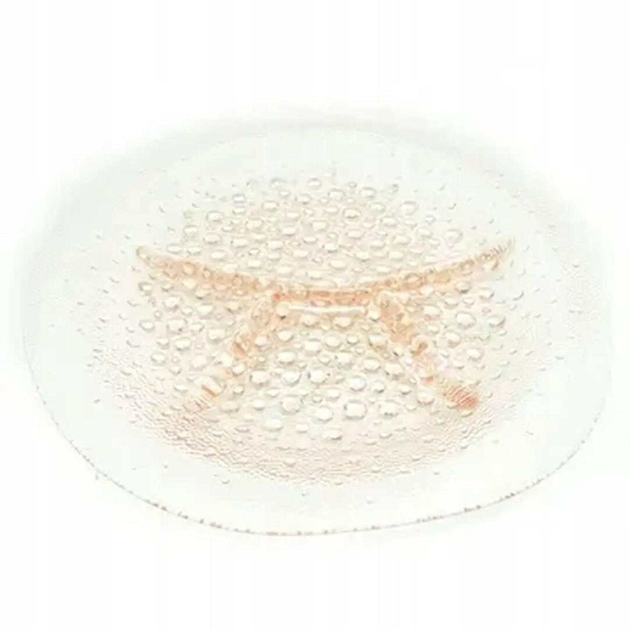 Appetizer platter Polish Modernism, rose glass, Ząbkowice, Poland, 1970s