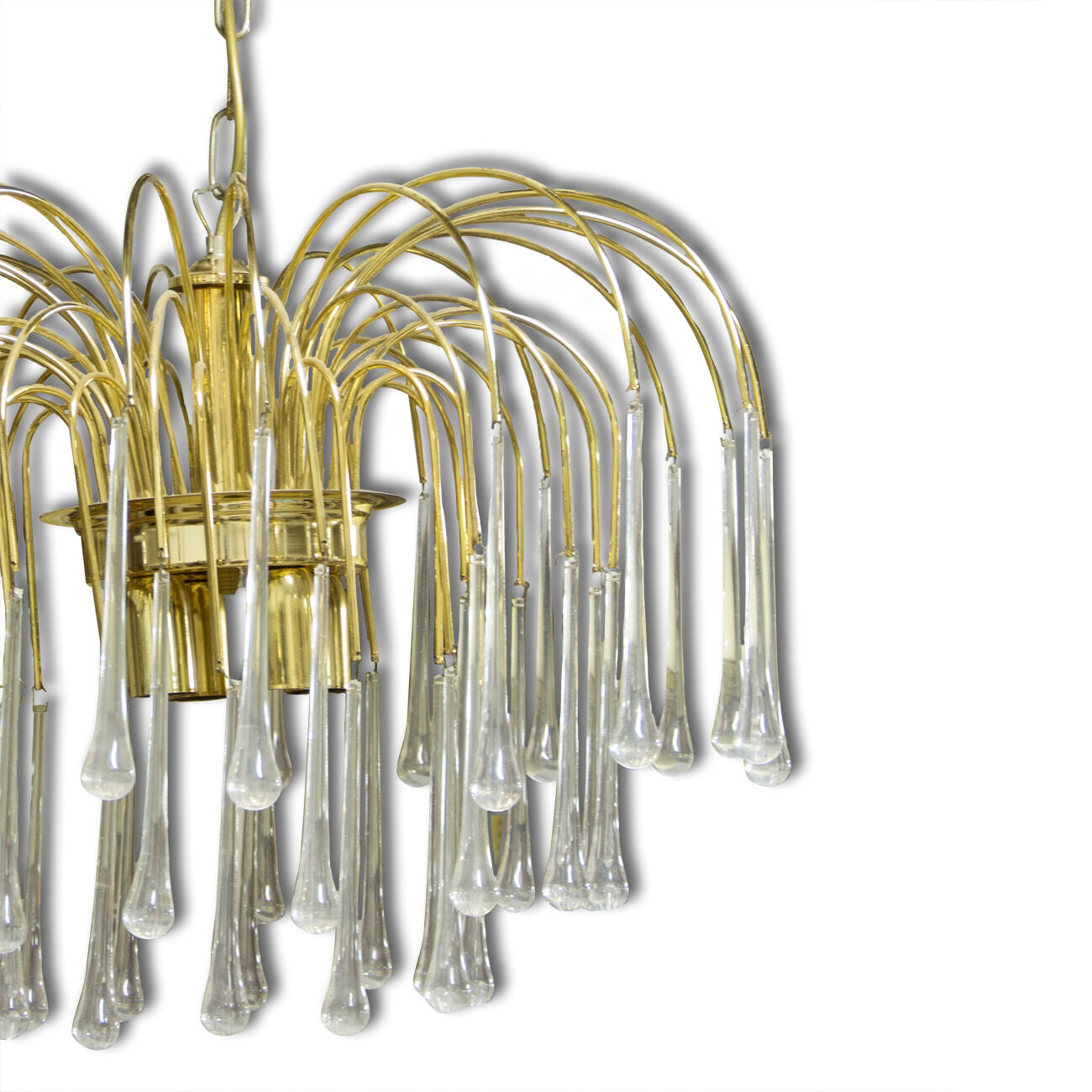 Chandelier vintage Murano glass Teardrop of Paolo Venini 1970 s