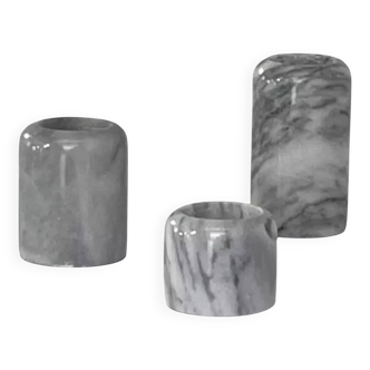 Three marble candlesticks