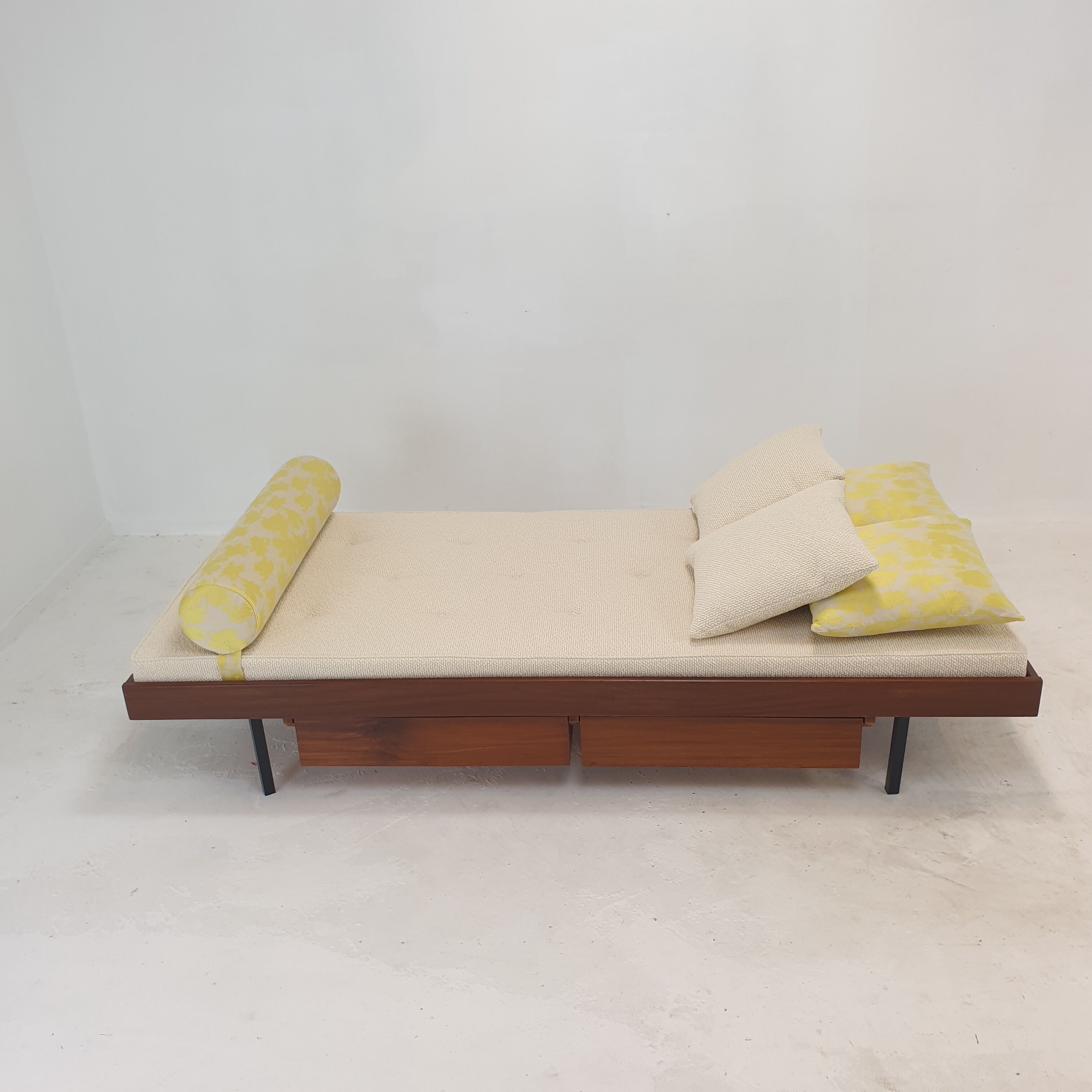 Teak Daybed with Dedar Cushions and Bolster, 1960s