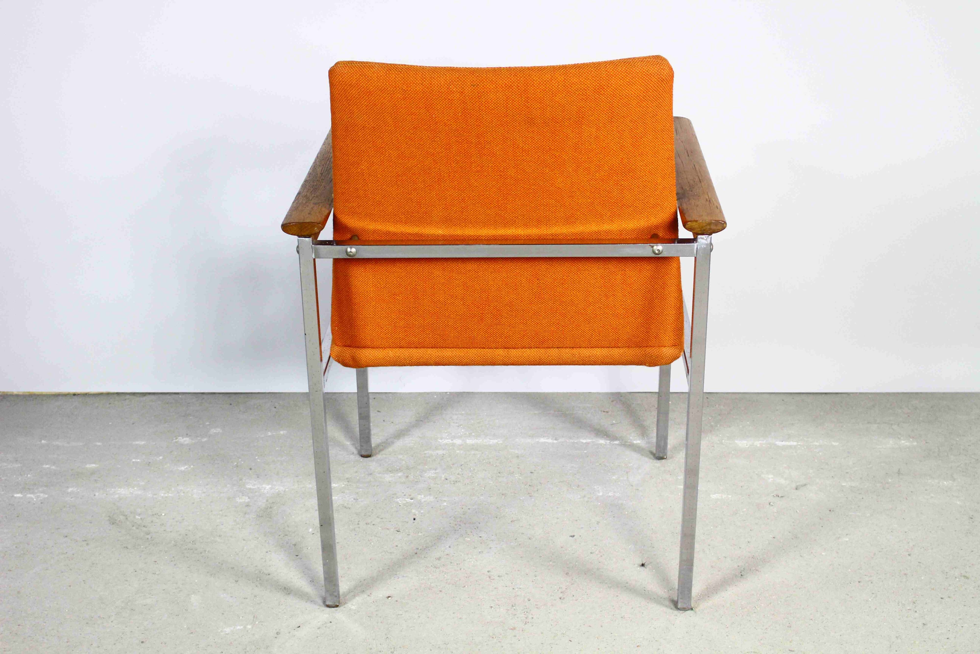 Danish orange chair by Sigvard Bernadotte for France & Søn 1970s