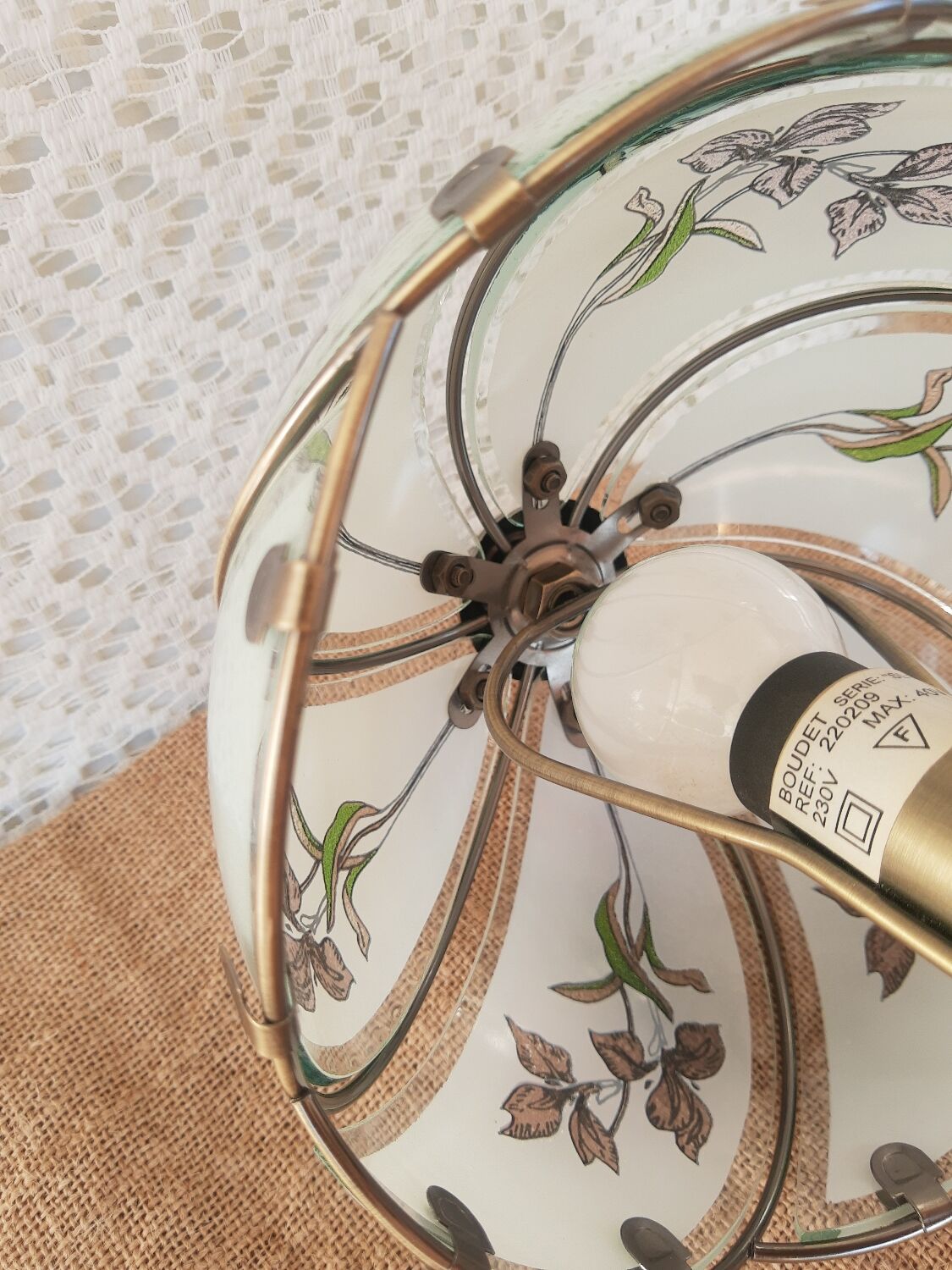 Touch table lamp vintage floral patterns