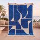 Authentic traditional white and blue Berber rug 2/3 m