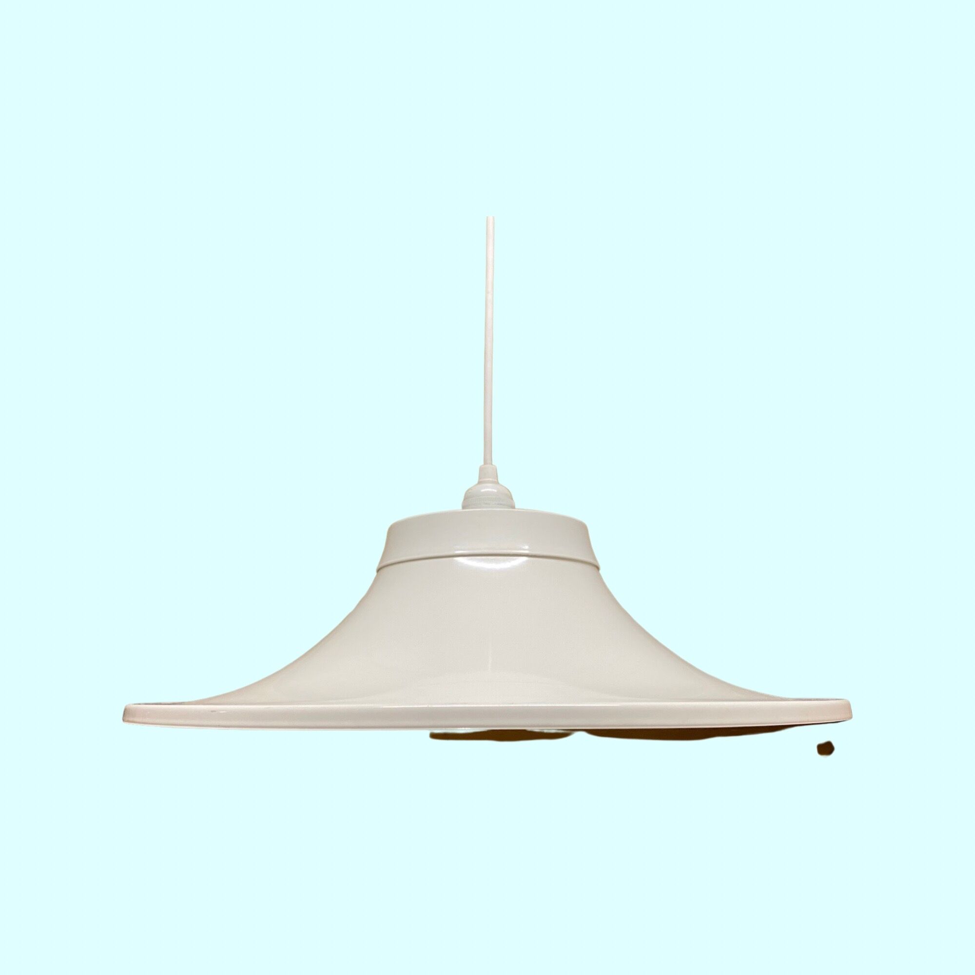 Danish Vintage Hanging Light 1970s | Mid Century Scandinavian Modern Lighting | White Retro Pendant