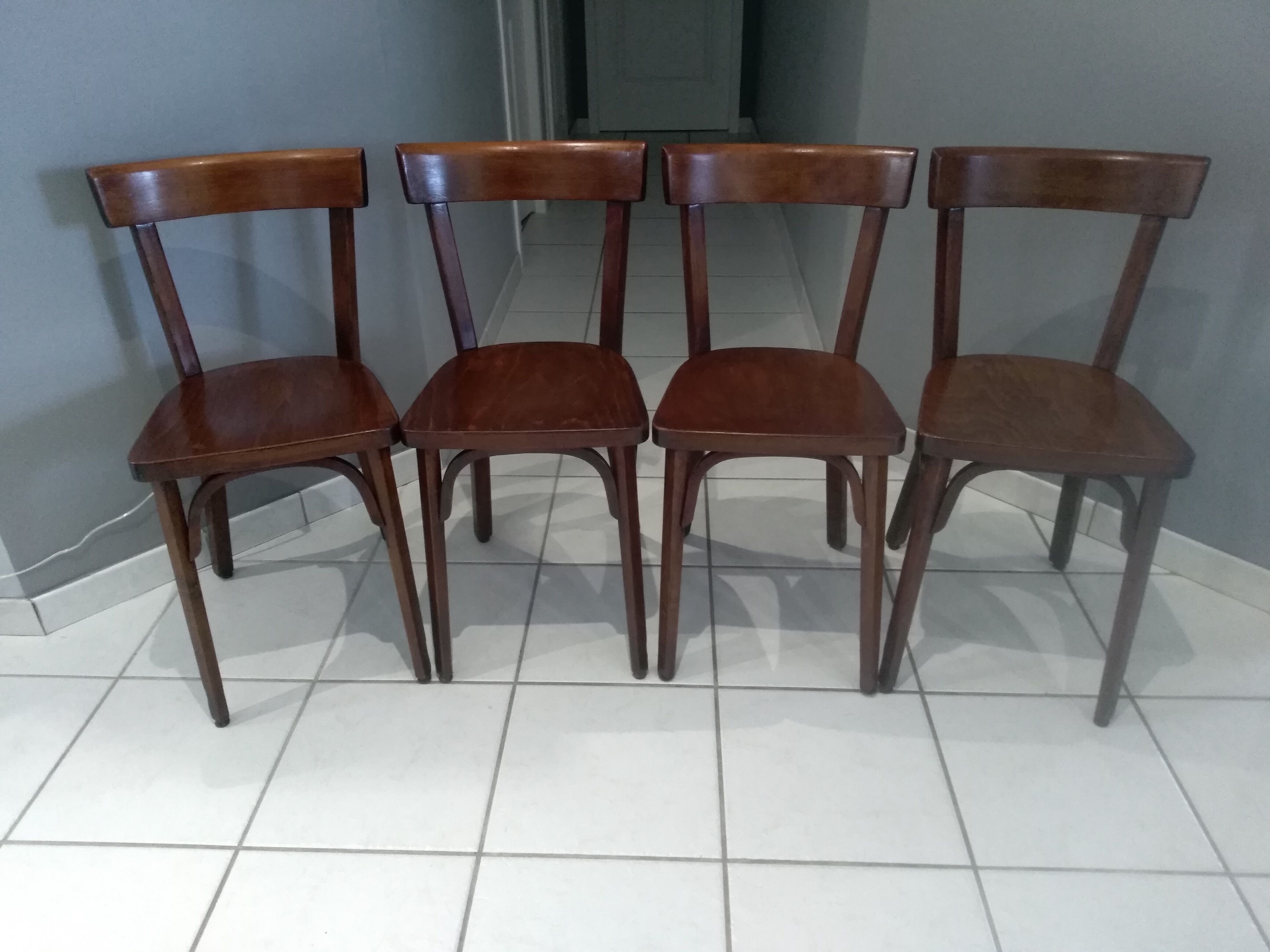Suite of 4 Baumann bistro chairs from 1968
