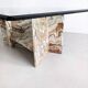 Italian marble coffee table with glass top 1970's