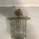 Old Lantern Golden Metal hanging Glass Molded Vintage 70years