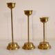 Set of 3 Scandinavian brass candle holders 1970