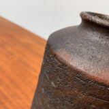 Brutalist vase from the mid-century German studio pottery by Gerhard Liebenthron, 1974.