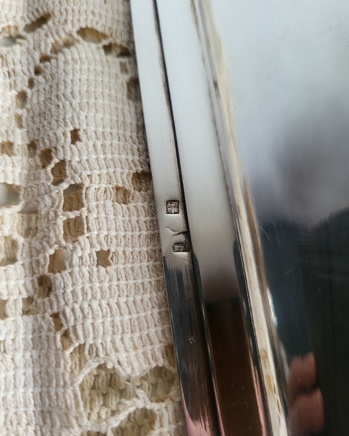 Rectangular metal silver-plated tray