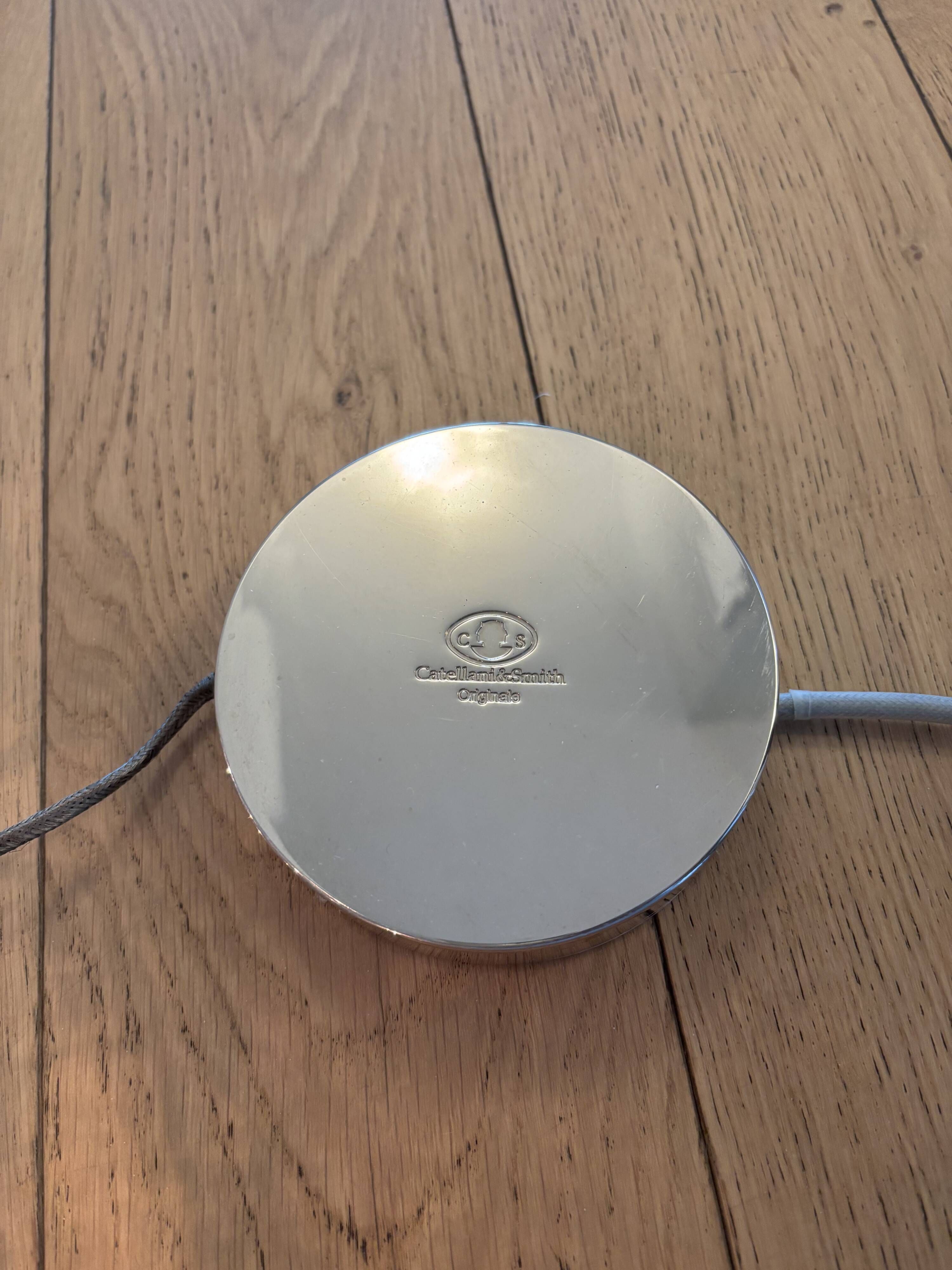 Wire Lamp Terra by Catellani & Smith in silver, diameter 50.