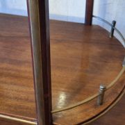 Serving trolley / bar cart in mahogany, brass and glass, 1920
