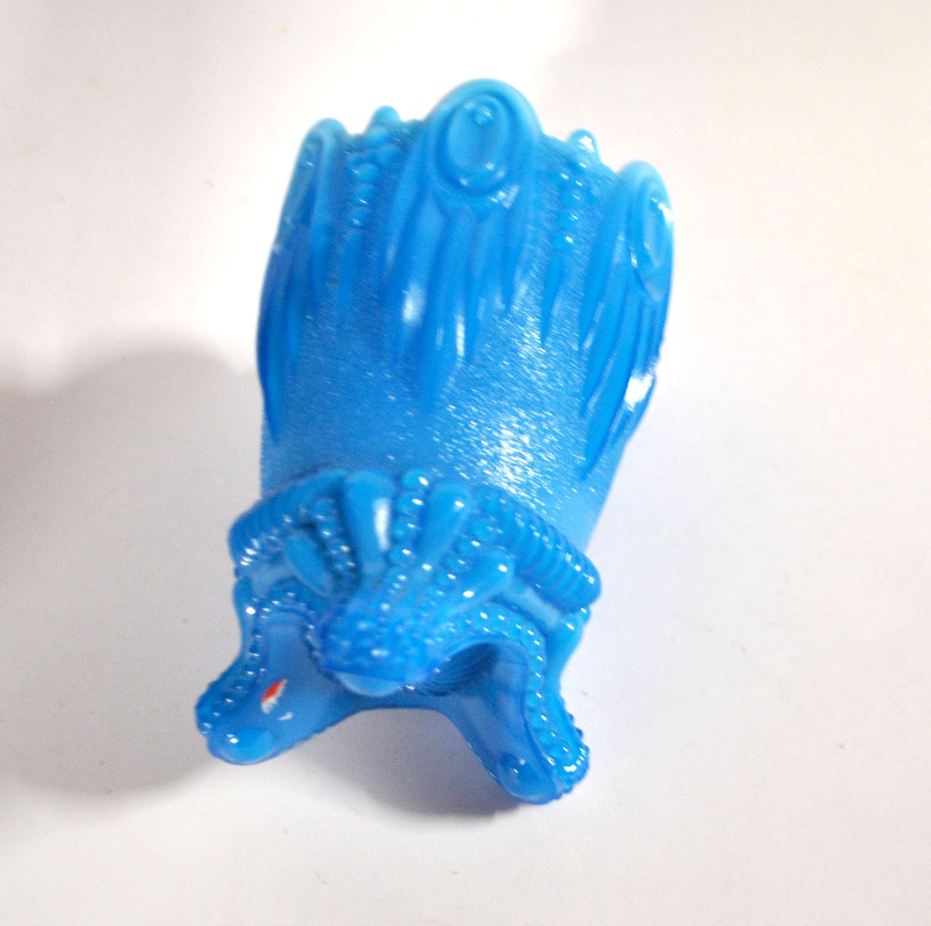 Portieux Gothic opaline goblet candle holder in blue opaline signed - 1910