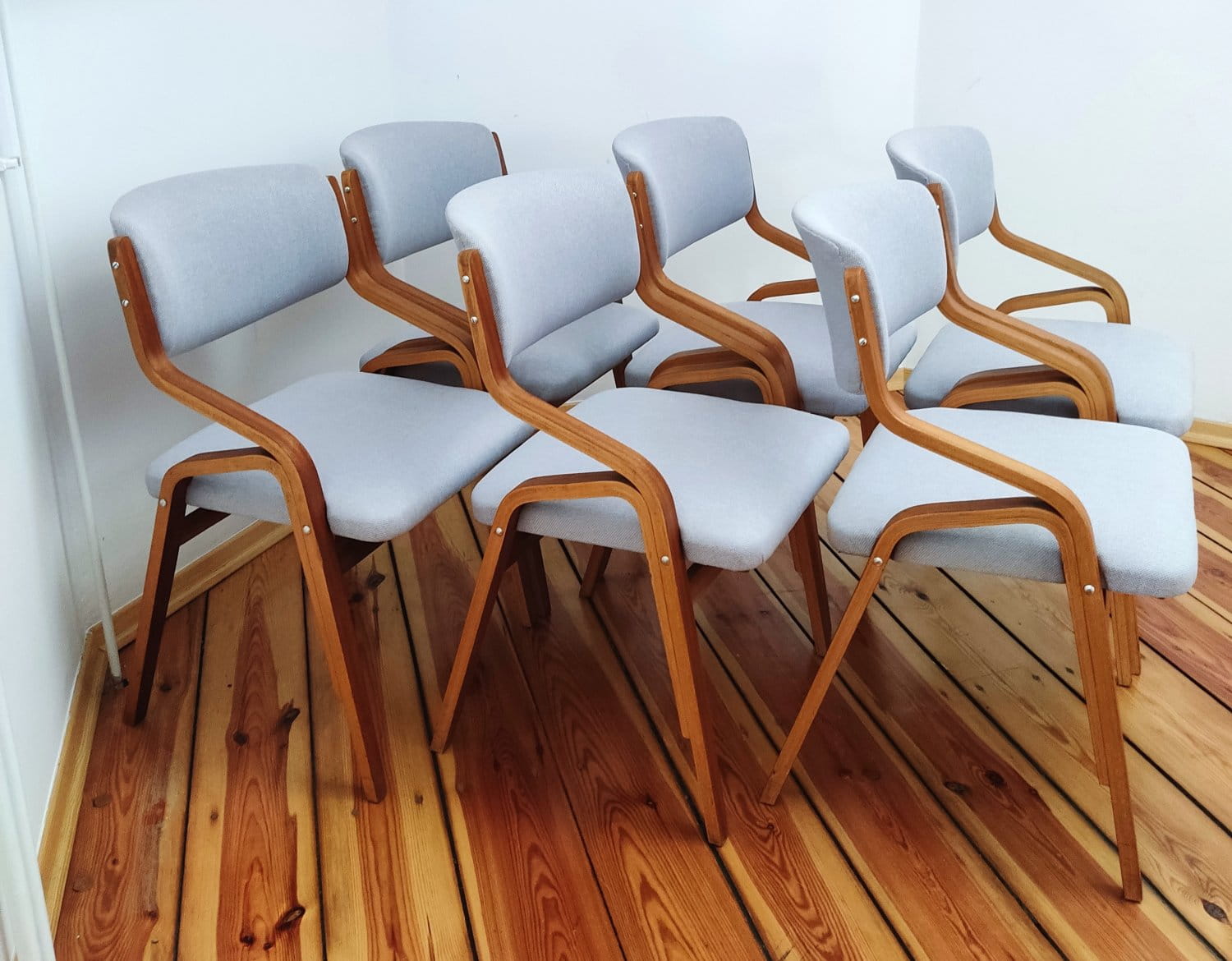 Set of Six Chairs by L. Volák for Dřevopodnik Holešov, Czechoslovakia, 1960s