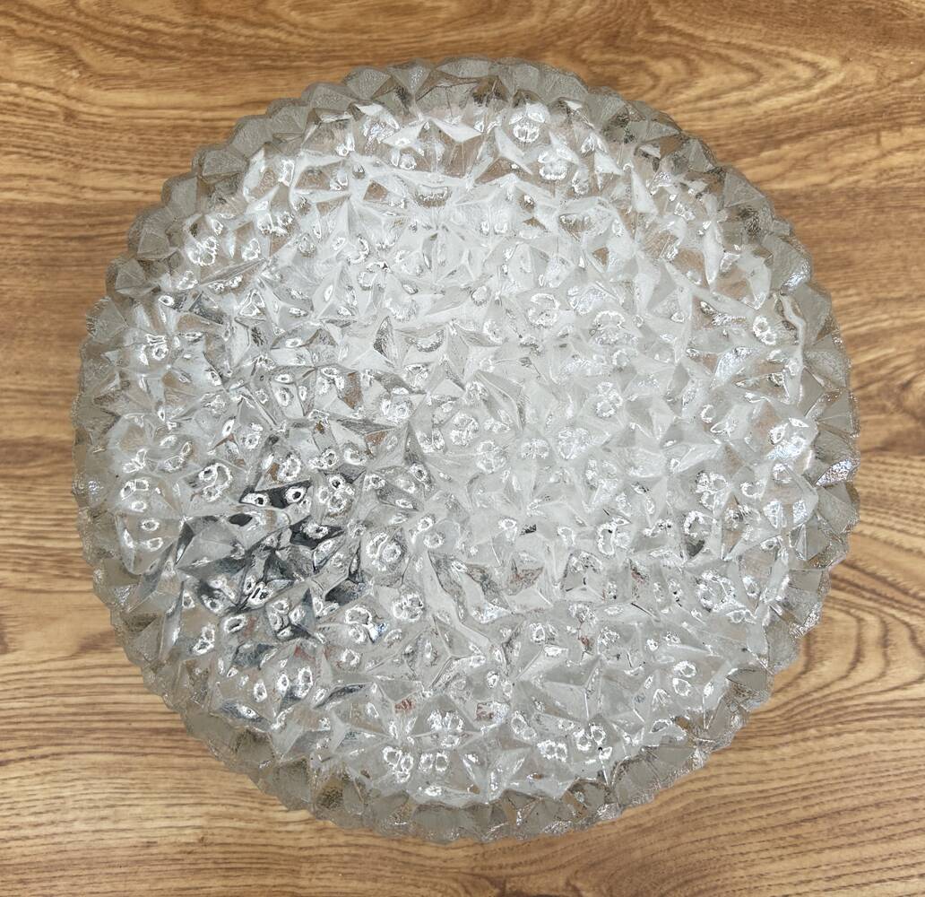Pair of round Holophane ceiling lights, vintage, DR 60, 70s