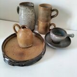 Stoneware service Puisaye – breakfast set - 7 pieces