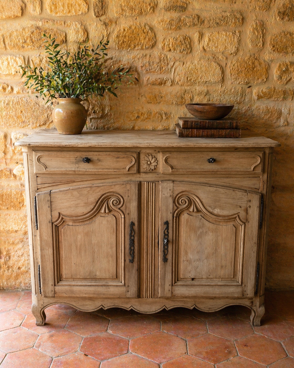 19th-century oak sideboard