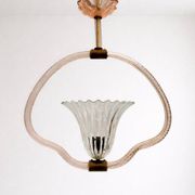 Art Deco Chandelier attributed to Barovier & Toso, Murano Glass, 1940s