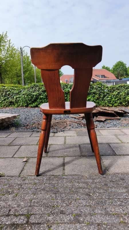 Vintage Brutalist Stube solid wood dining chair