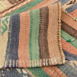 6x11 Wool Vintage Kilim Rug, Ethnic Patterned Rug, 177x332Cm