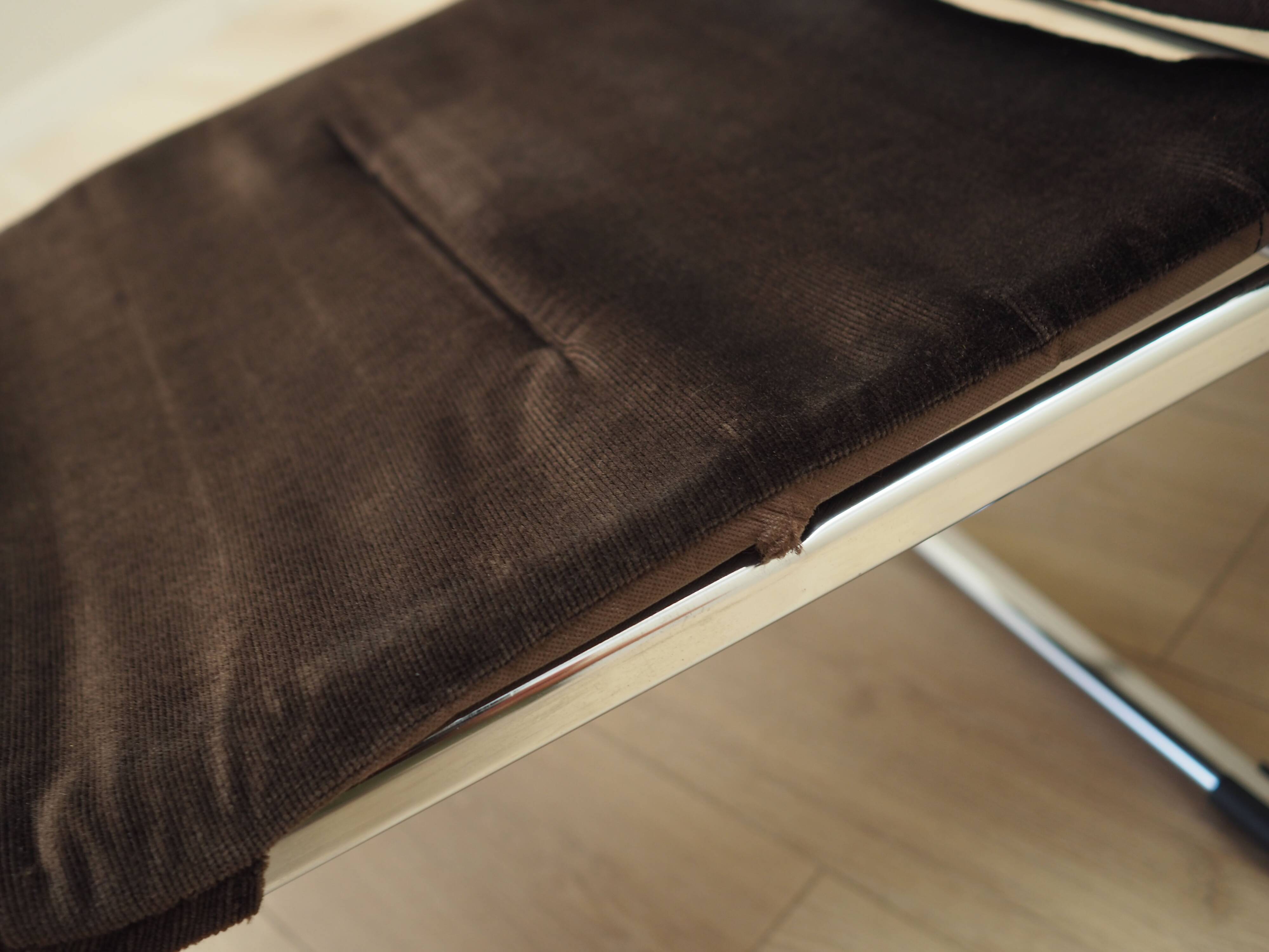 Brown velour armchair, Danish design, 1970s, production: Denmark