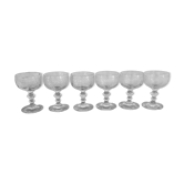 Set of 6 vintage etched shot glasses