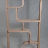 Curved plywood wall, bookcase, flowerbed, Volak by Holesov, 1960s Czechoslovakia