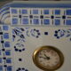 Blue ceramic table clock