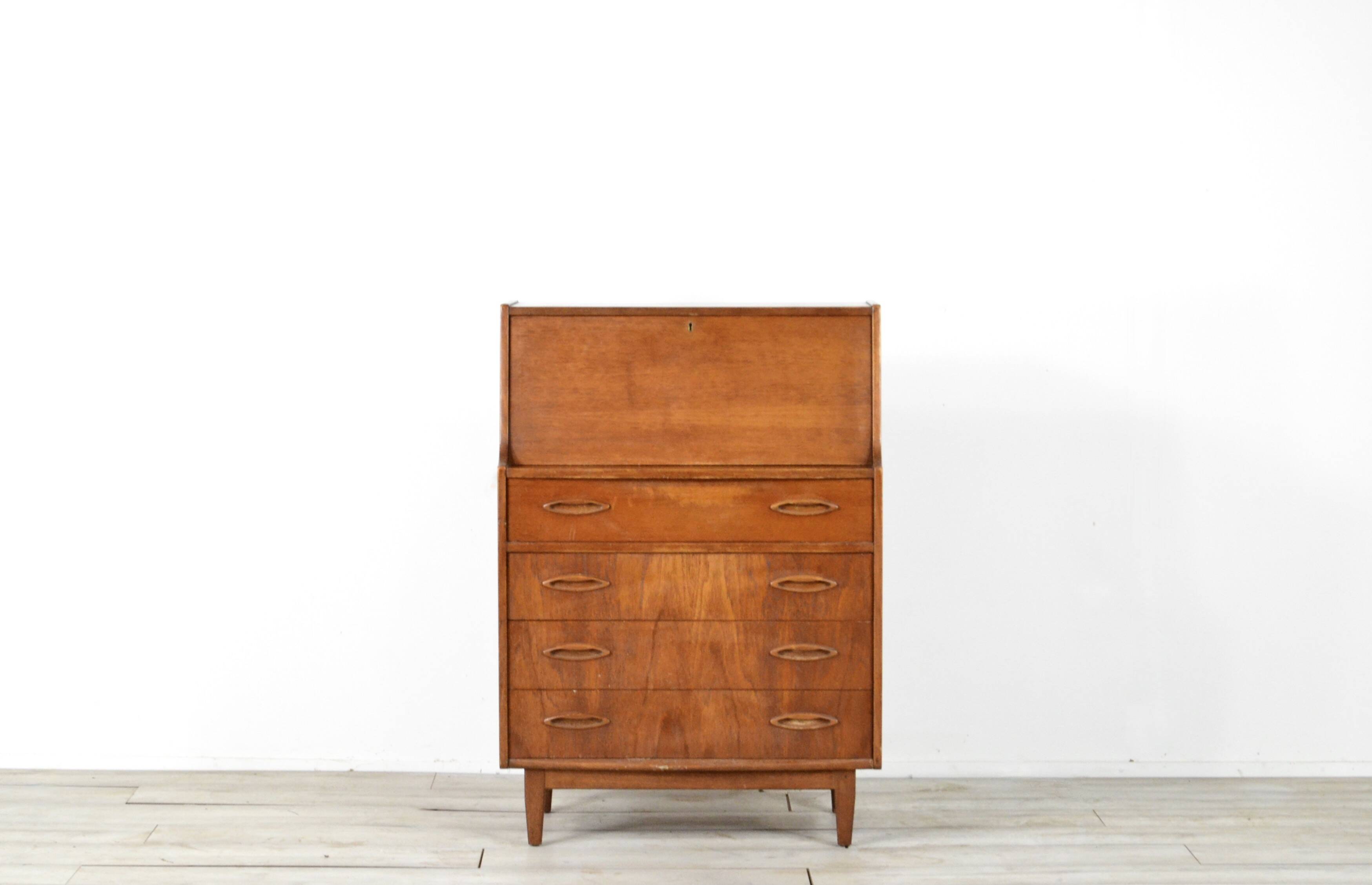 Vintage Midcentury 'Jentique' Danish Style Teak Bureau / Cabinet