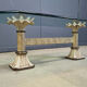 Vintage cast iron flower coffee table, 1960s