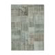 Hand-knotted oriental overdyed 170 cm x 240 cm grey patchwork carpet